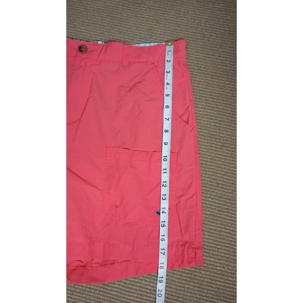 SOUTHERN MARSH Shorts Mens Size M Orange  Cargo Pockets Fishing Button Zip